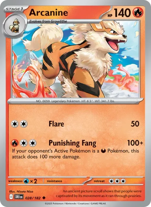 Arcanine, carte 028 de Destined Rivals