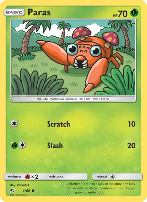 Paras, card 4 from Hidden Fates