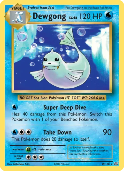 Dewgong, carte 29 de Evolutions
