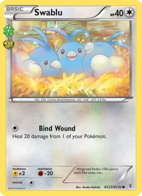 Swablu, card RC23 from Generations
