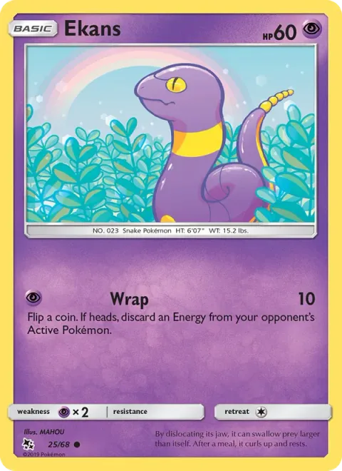 Ekans, card 25 from Hidden Fates