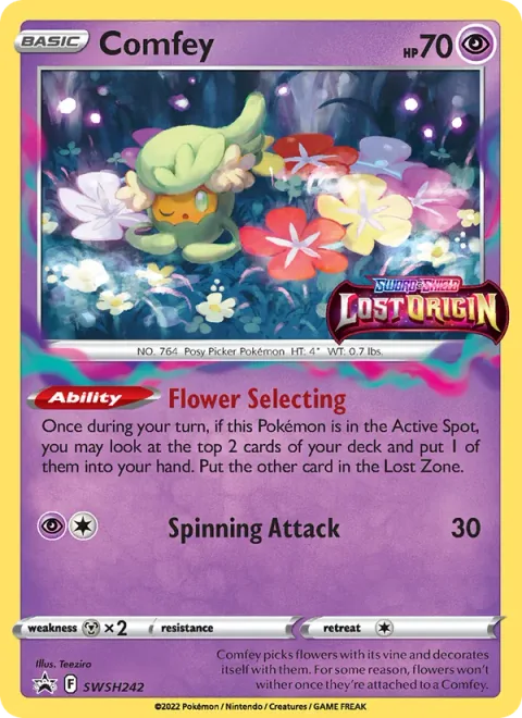 Comfey, card SWSH242 from SWSH Black Star Promos