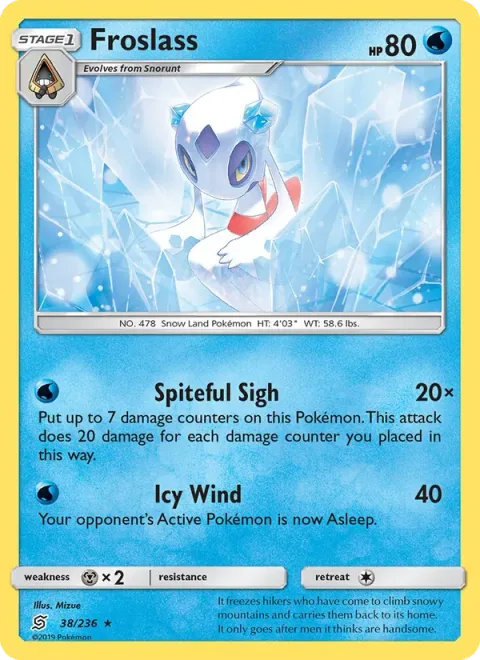 Froslass, card 38 from Unified Minds