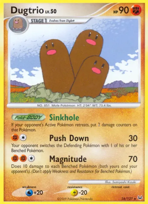 Dugtrio, card 24 from Platinum