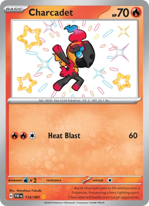 Charcadet, card 114 from Paldean Fates