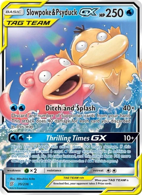 Slowpoke & Psyduck GX, card 35 from Unified Minds