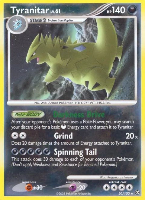 Tyranitar, card 30 from Stormfront