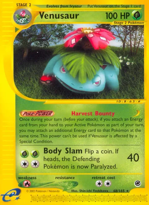 Venusaur, card 68 from Expedition Base Set