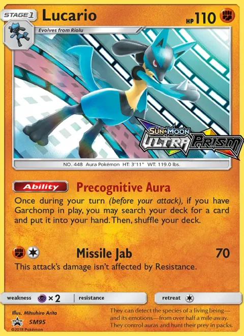 Lucario, card SM95 from SM Black Star Promos
