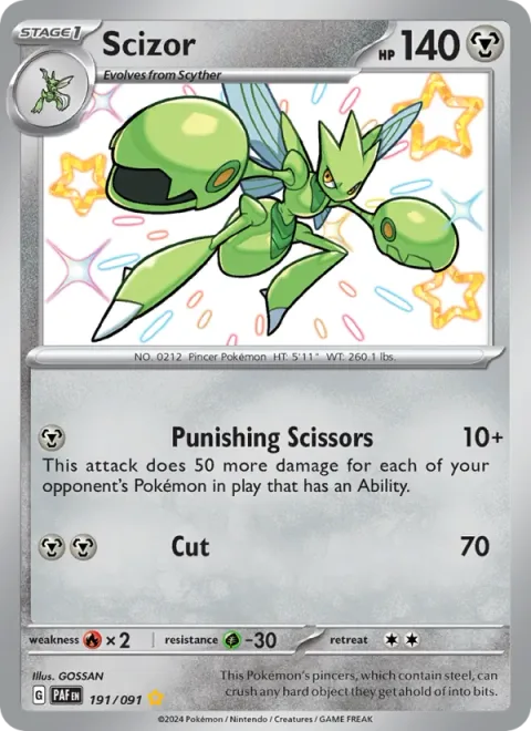 Scizor, carte 191 de Paldean Fates