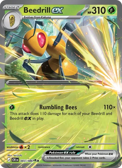 Beedrill ex, card 003 from Chaos Rising