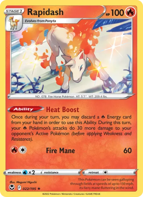 Rapidash, card 022 from Silver Tempest