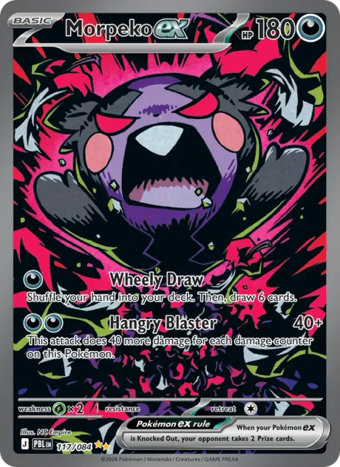 Morpeko ex, card 117 from Pitch Black
