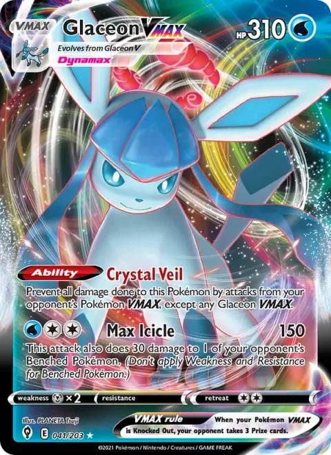 Glaceon VMAX, carte 41 de Evolving Skies