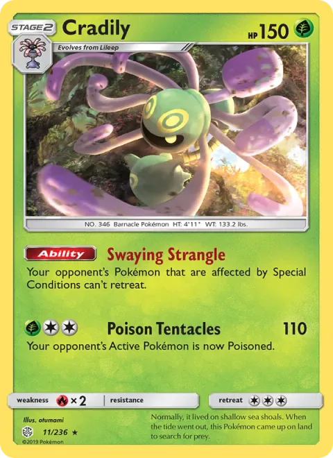 Cradily, card 11 from Cosmic Eclipse
