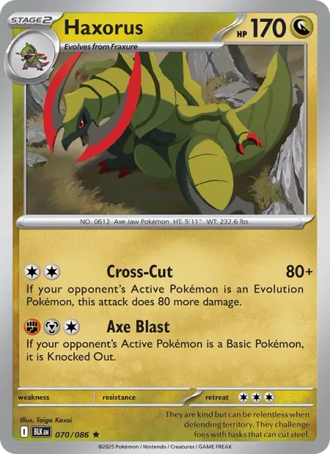 Haxorus, card 070 from Black Bolt