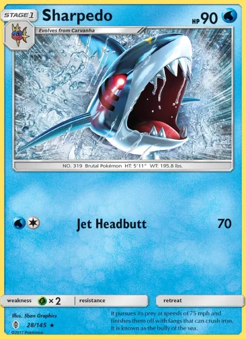 Sharpedo, carte 28 de Guardians Rising