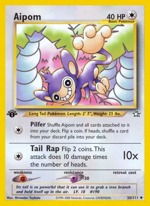 Aipom, card 26 from Neo Genesis