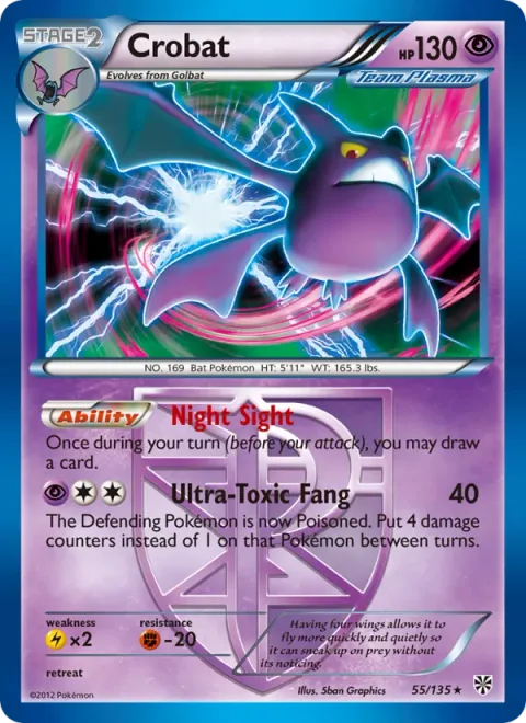 Crobat, card 55 from Plasma Storm