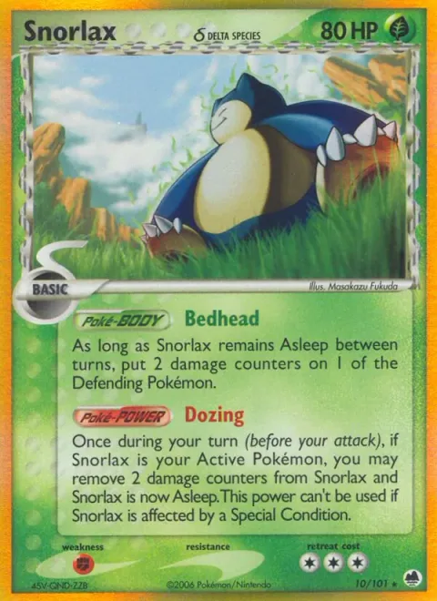 Snorlax δ, card 10 from Dragon Frontiers