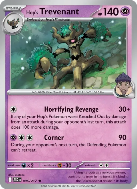 Hop's Trevenant, card 096 from Ascended Heroes