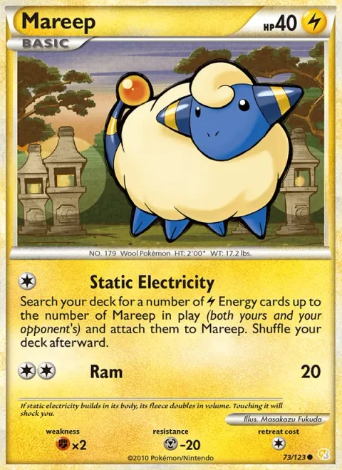 Mareep, card 73 from HeartGold SoulSilver