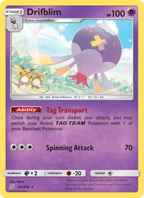 Drifblim, card 81 from Unified Minds