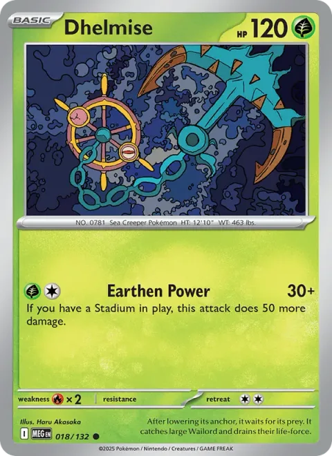 Dhelmise, card 018 from Mega Evolution