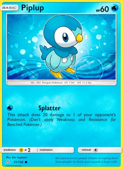 Piplup, card 31 from Ultra Prism