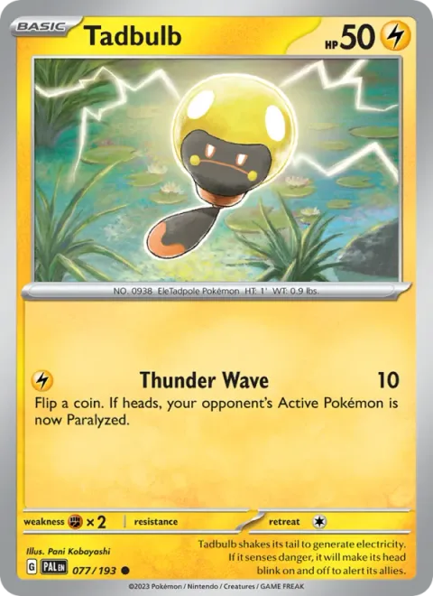 Tadbulb, card 077 from Paldea Evolved