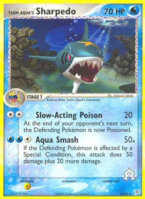 Team Aqua's Sharpedo, card 18 from Team Magma vs Team Aqua