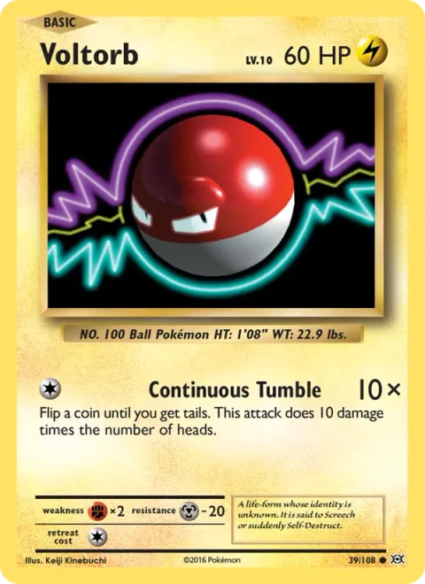 Voltorb, carte 39 de Evolutions