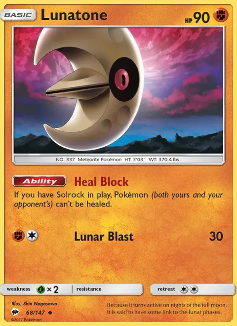 Lunatone, carte 68 de Burning Shadows
