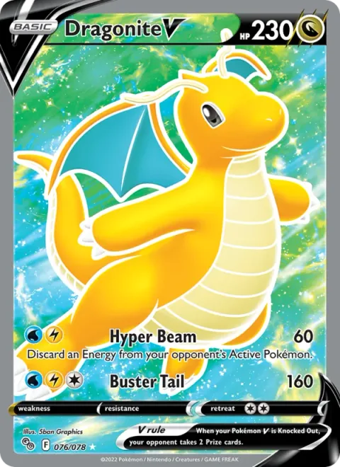 Dragonite V, card 076 from Pokémon GO