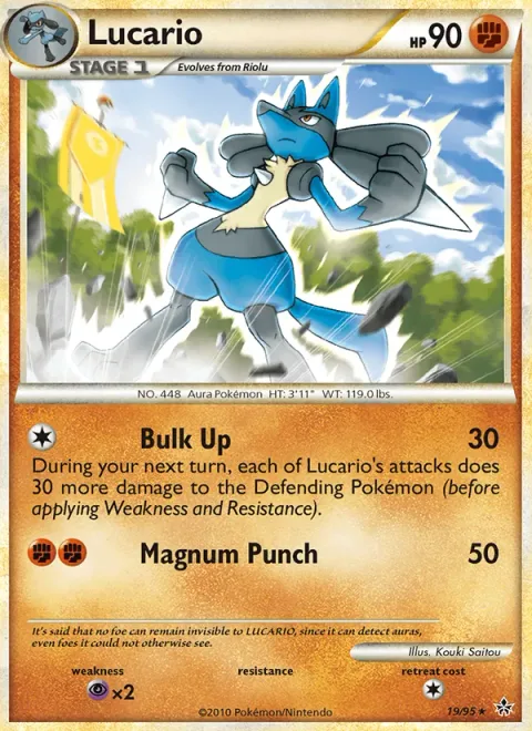 Lucario, card 19 from Unleashed