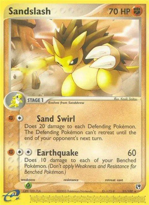 Sandslash, card 21 from Sandstorm
