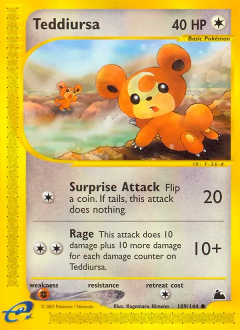 Teddiursa, carte 109 de Skyridge