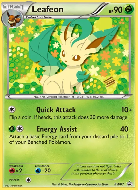 Leafeon, card BW87 from BW Black Star Promos
