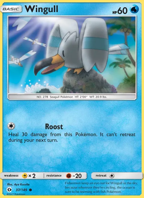 Wingull, card 37 from Sun & Moon