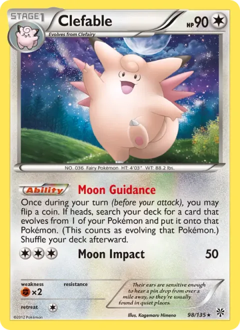 Clefable, card 98 from Plasma Storm