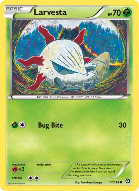Larvesta, card 14 from Steam Siege