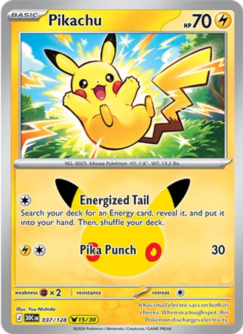Pikachu, carte 037 de 30th Celebration