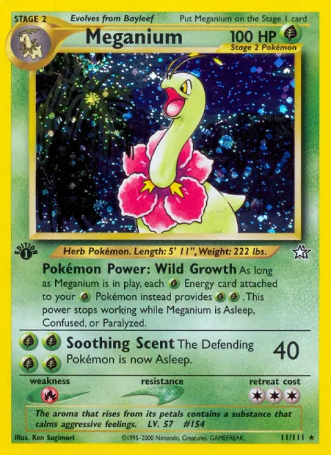 Meganium, carte 11 de Neo Genesis