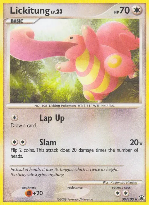 Lickitung, card 39 from Majestic Dawn
