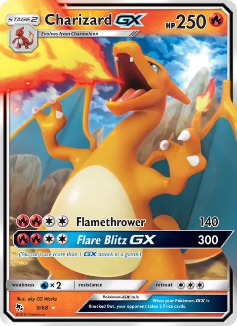 Charizard GX, card 9 from Hidden Fates