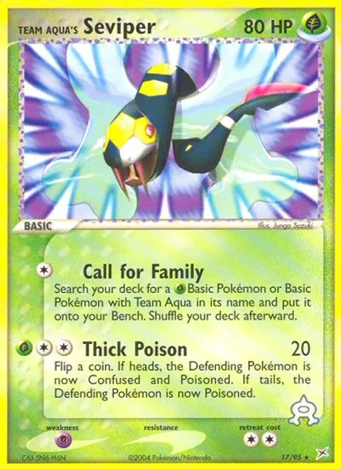 Team Aqua's Seviper, card 17 from Team Magma vs Team Aqua
