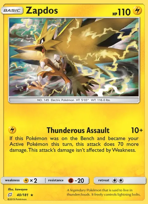 Zapdos, carte 40 de Team Up