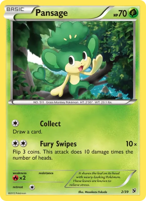 Pansage, card 2 from Kalos Starter Set