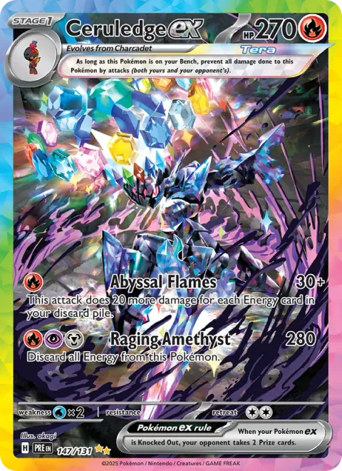 Ceruledge ex, card 147 from Prismatic Evolutions