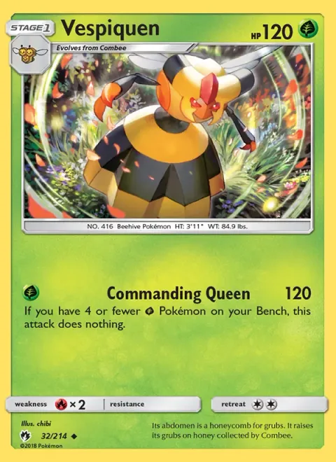 Vespiquen, card 32 from Lost Thunder